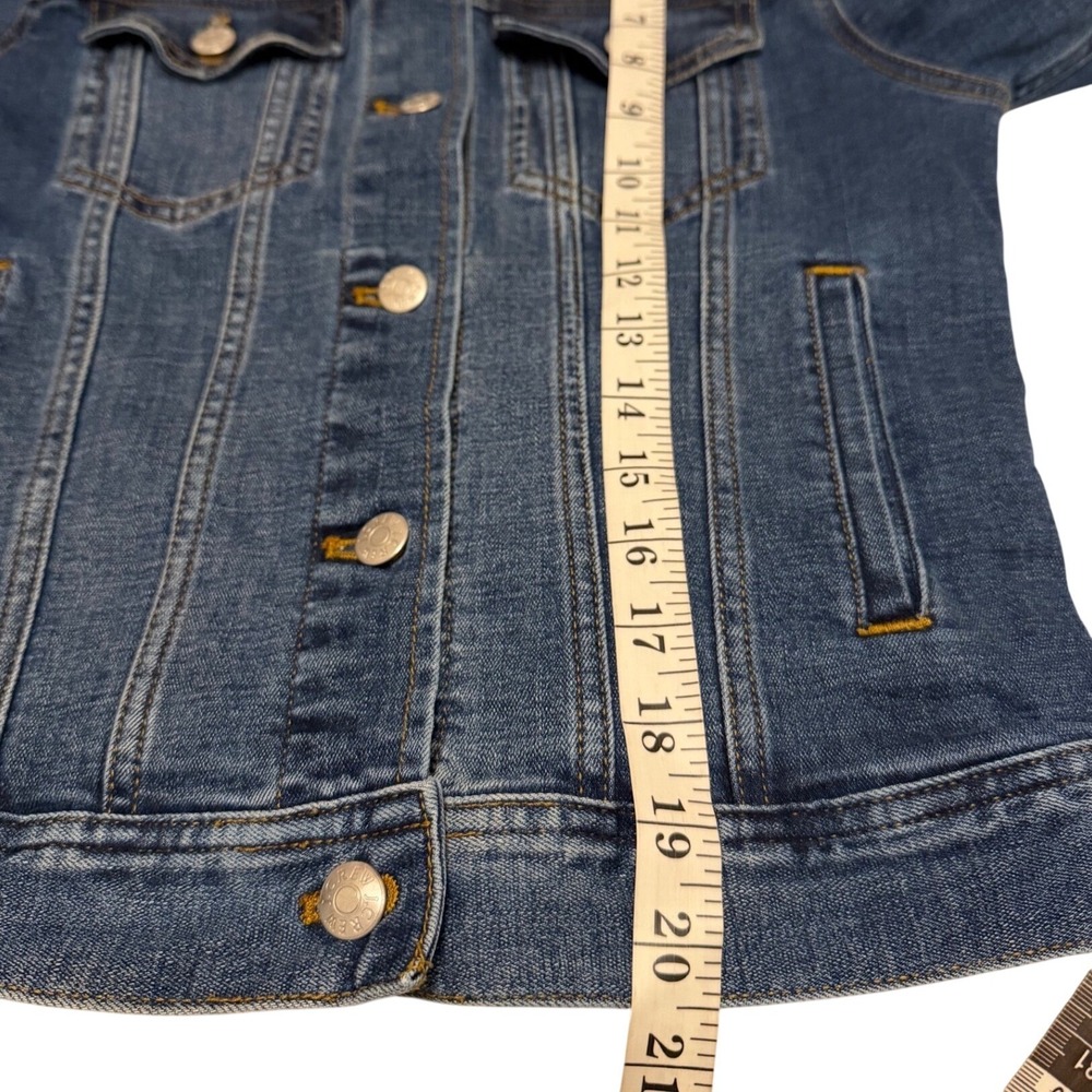 J.Crew Womens Dark Indigo classic Denim Trucker Jacket Blue H5092 Size S - Picture 5 of 6
